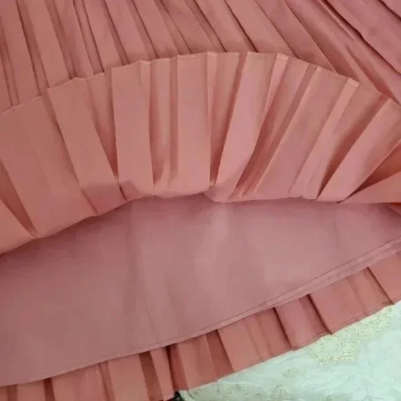 NWT Talbots Pink Voile Crystal Pleated Cotton Blend Women's Skirt Size 14P - Picture 8 of 10